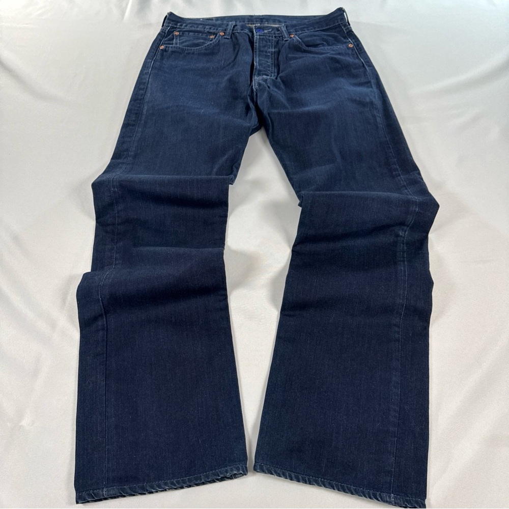 VTG‎ 2003 Levi's 501 Flag Edition Jeans Fits Mens 32x32 Red White Blue Buttons